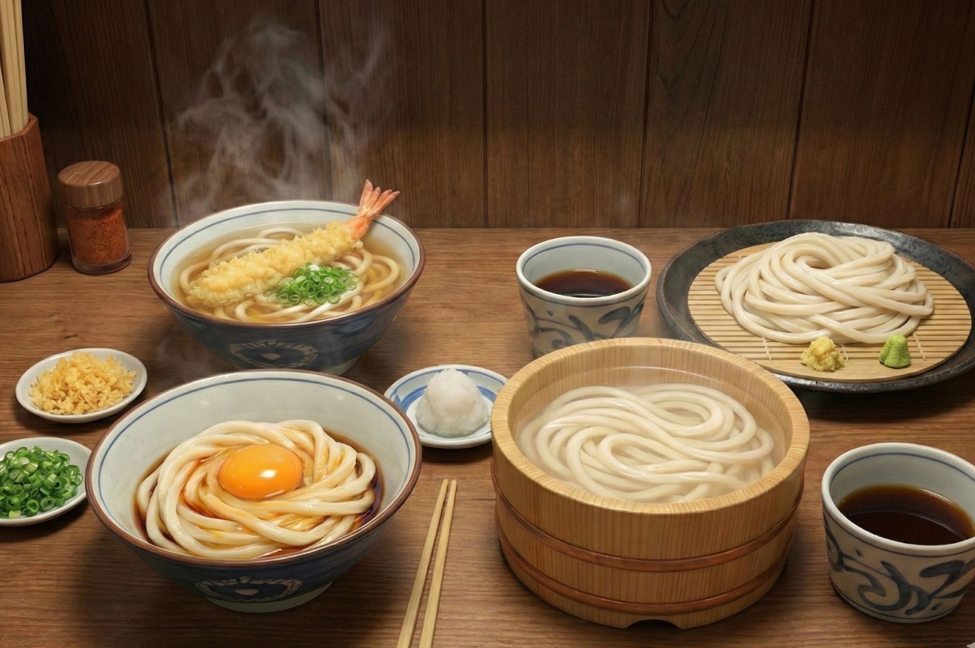 Kake Udon เส้นอุด้งร้อนในน้ำซุปดาชิ